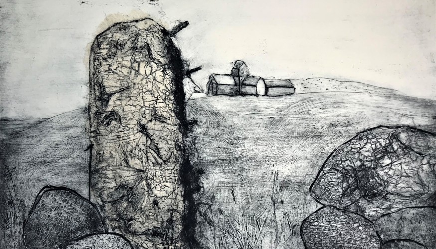 Sealladh Air An Eaglais Mhòir À Cladh An Dìseirt – View To Iona Abbey From Cladh An Dìseirt, Credit Alicia Hendrick