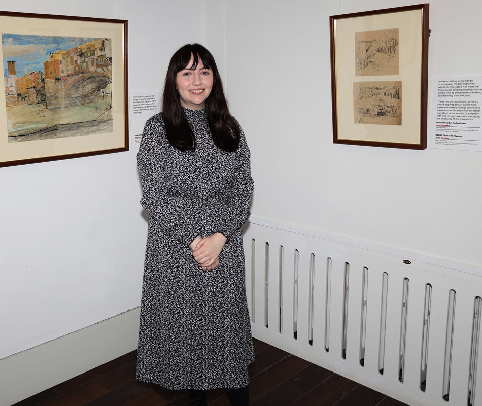 Amy Johnstone at Joan Eardley 100, Dunoon Burgh Hall, Photography by  Kevin McGlynn