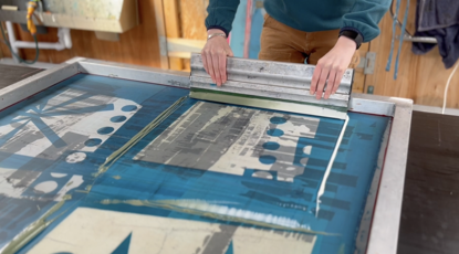 Fragments Video Still, Eve Screen Printing, Credit Eve Campbell