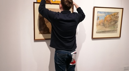 Installation of  Joan Eardley, Dunoon Burgh Hall, 2022, Credit Dunoon Burgh Hall