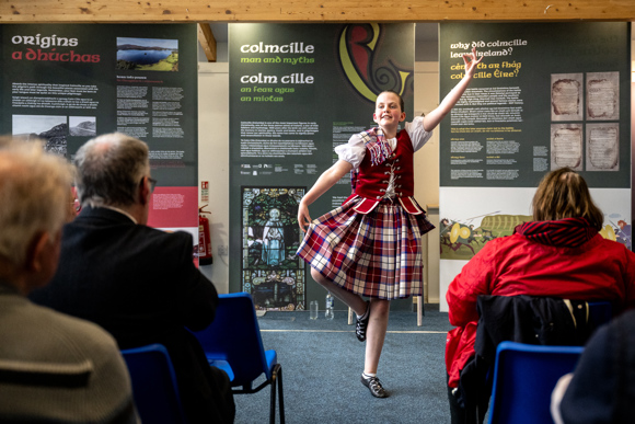 Cuairt Chaluim Chille Ìle St Columba Travels To Islay Opening, Islay Gaelic Centre,Dancer Freya , 27Th October, Credit CHARTS.