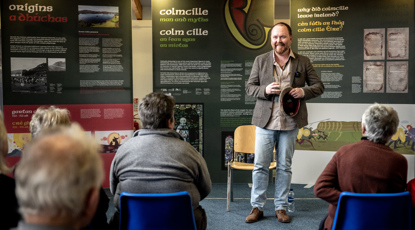 Cuairt Chaluim Chille Ìle St Columba Travels To Islay Opening, Islay Gaelic Centre, Àdhamh Ó Broin, 27Th October, Credit CHARTS (4)