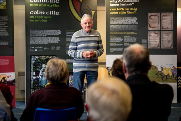 Cuairt Chaluim Chille Ìle St Columba Travels To Islay Opening, Islay Gaelic Centre, Anndra Mac A' Ghobhainn, 27Th October, Credit CHARTS