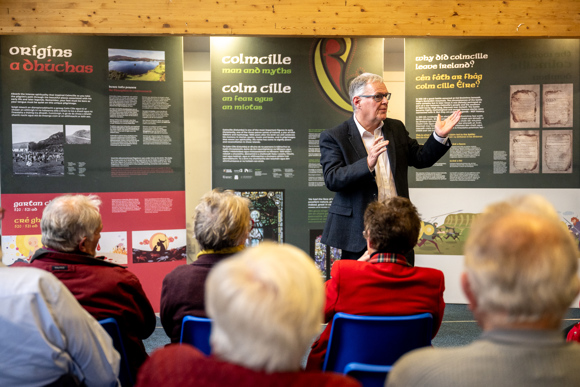 Cuairt Chaluim Chille Ìle St Columba Travels To Islay Opening, Islay Gaelic Centre, Niall Woodrow, Director ICCI, 27Th October, Credit CHARTS