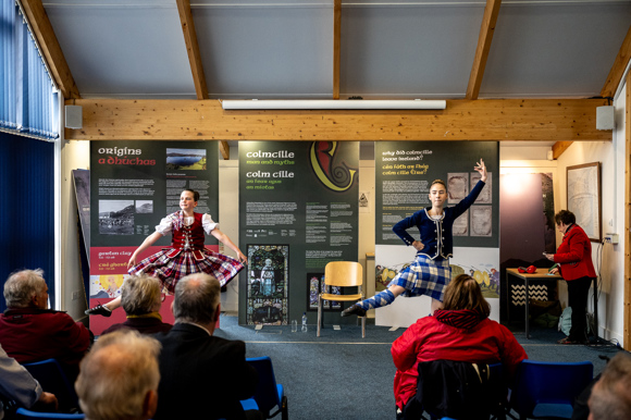 Cuairt Chaluim Chille Ìle St Columba Travels To Islay Opening, Islay Gaelic Centre,Dancers Freya And Olivia, 27Th October, Credit CHARTS.