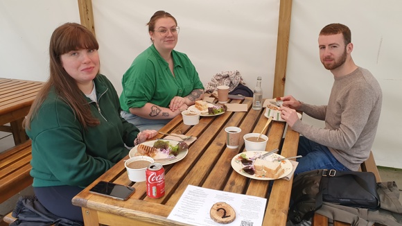 Argyll Aspires Trainees At Dunollie House, Khara Macphail, Shannen Calderwood, Donald Macdougall. 1St August 2023 Credit Claire Mcdade CHARTS (1)