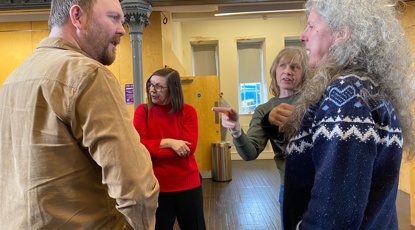 Àdhamh Ó Broin (Oifigear Cultair Ghàidhlig),Cearcal Còmhraidh Dhùn Omhainn Dunoon Gaelic Conversation Circle , Feb 2024, Credit CHARTS.