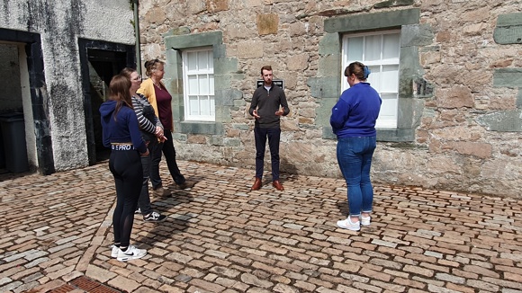 Donald Macdougall And Khara Macphail, Inveraray Castle Archives. 21St June 2023. Credit Claire Mcdade CHARTS