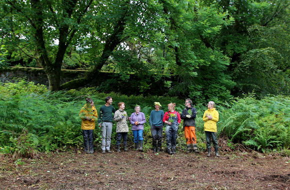 Group Gathering At Aros Walled Garden. Credit Nina Pope Somewhere