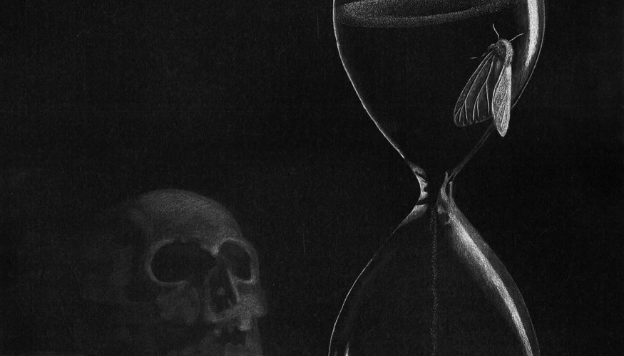 Memento Mori, white pencil on paper.png